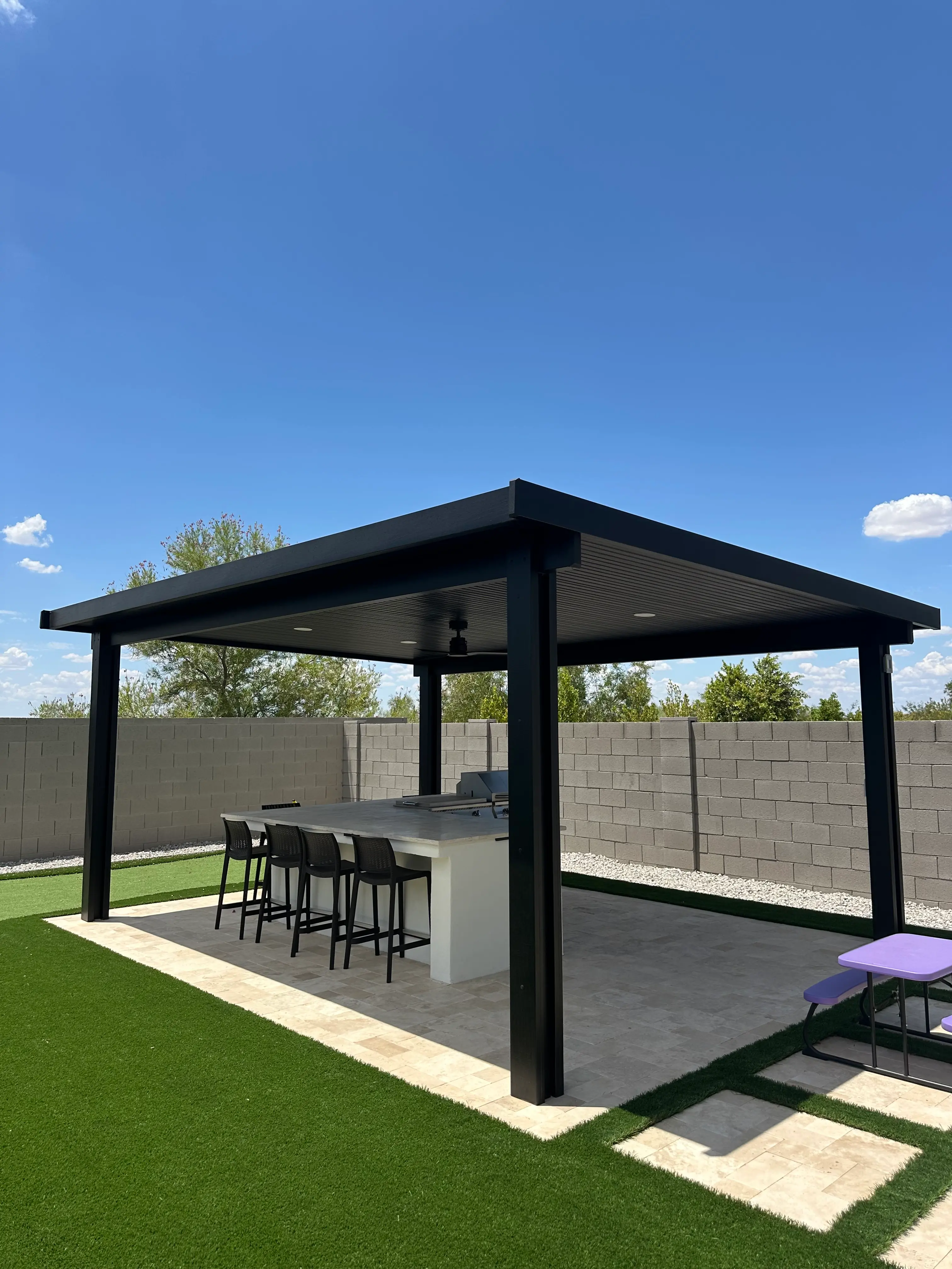 Backyard hardscaping project by Country View Hardscapes in Arizona